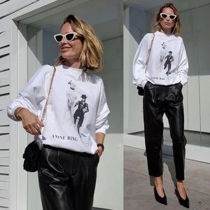 ANINE BING RAMONA SWEATSHIRT AB X TO DAVID BOWIE IN WHITE